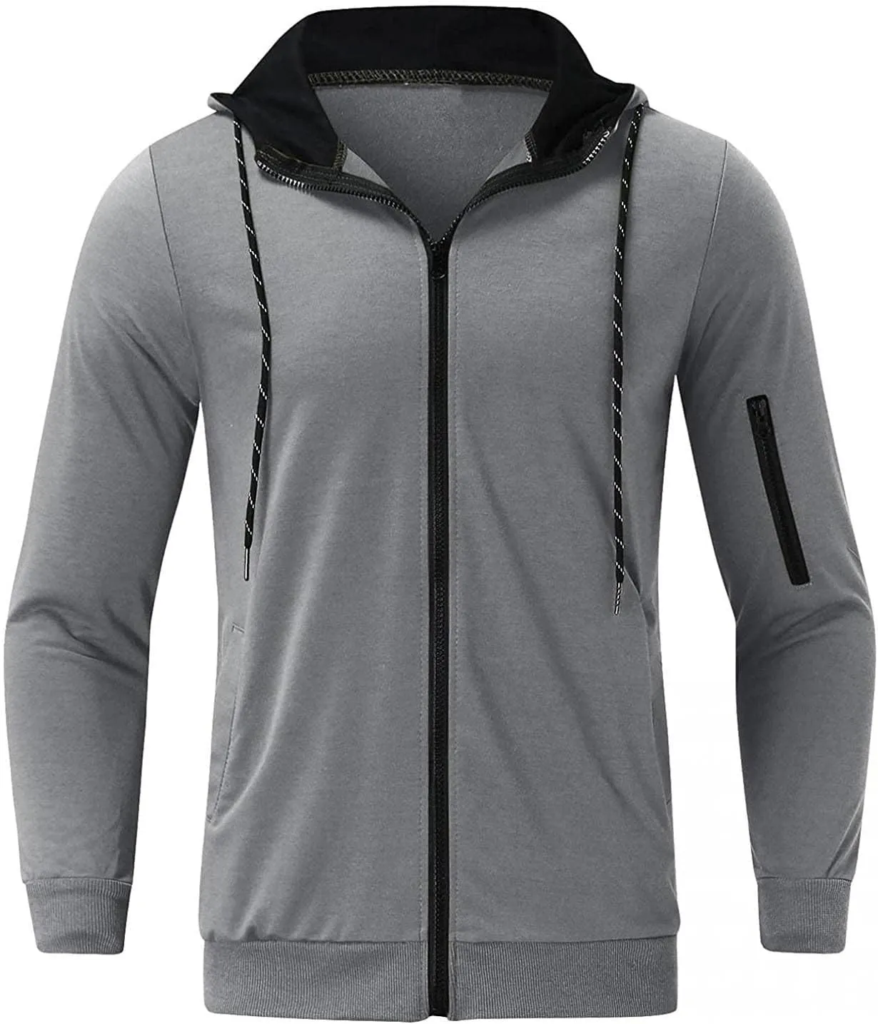 DuDubaby Mens Long Sleeve Hoodie Casual Camouflage Sports Sweatshirt Long Sleeve Zipper Hooded Jacket Coat