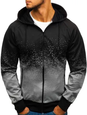 DuDubaby Mens Long Sleeve Hoodie Casual Camouflage Sports Sweatshirt Long Sleeve Zipper Hooded Jacket Coat
