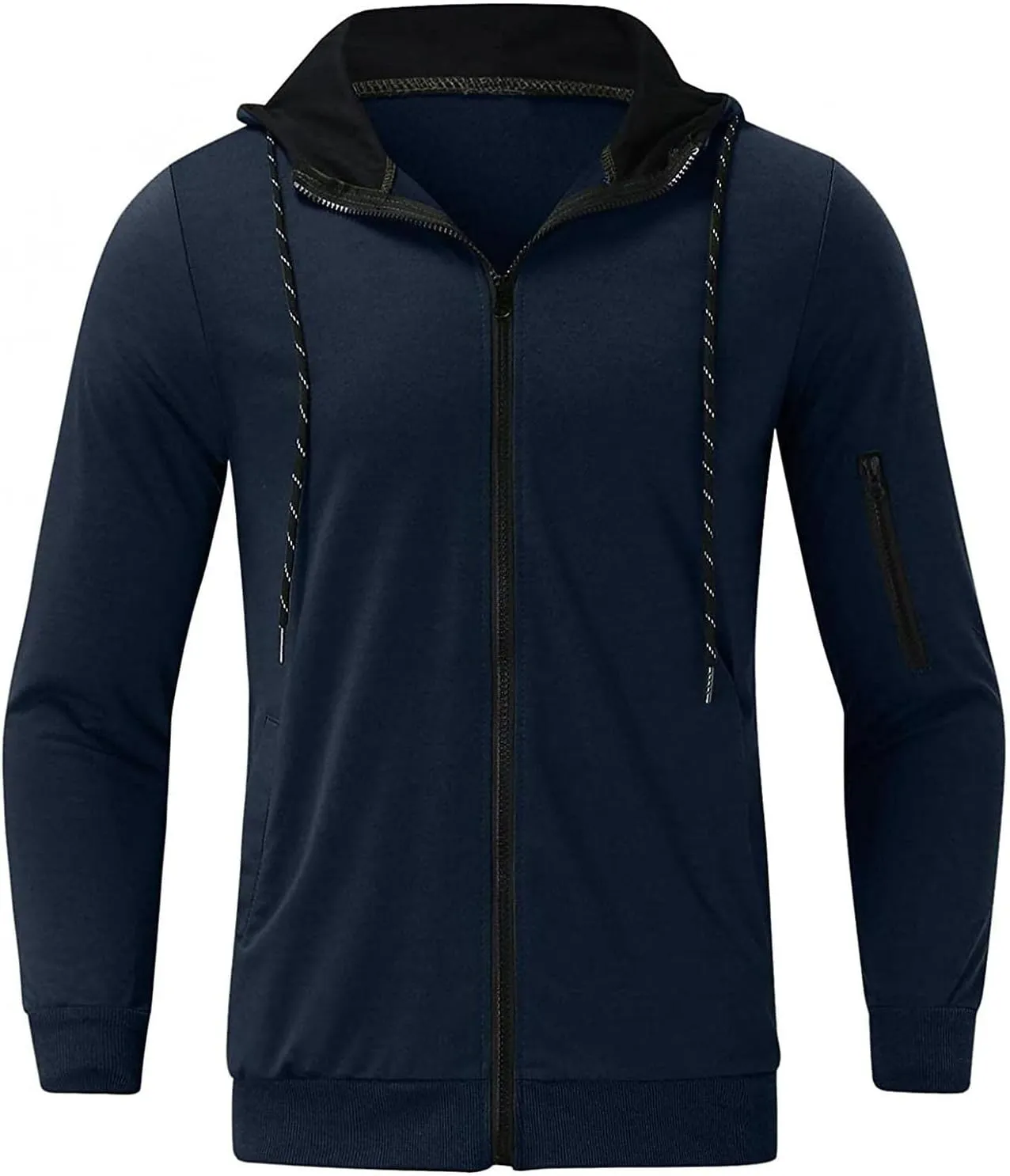DuDubaby Mens Long Sleeve Hoodie Casual Camouflage Sports Sweatshirt Long Sleeve Zipper Hooded Jacket Coat