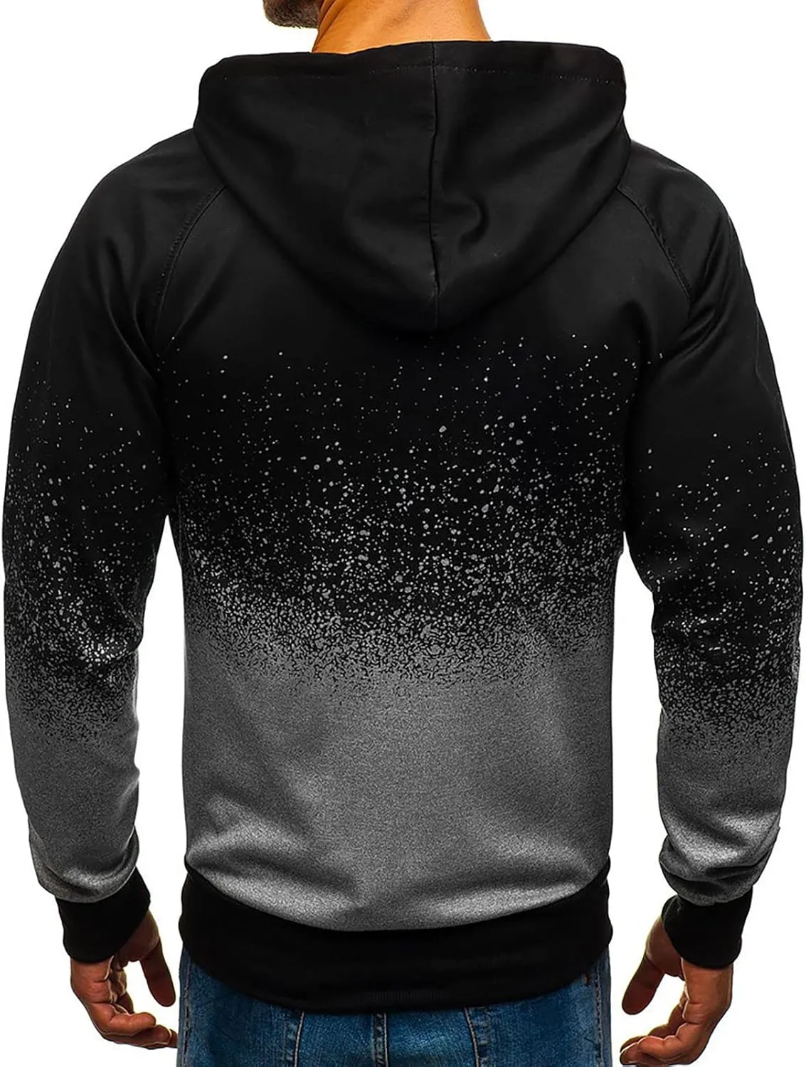 DuDubaby Mens Long Sleeve Hoodie Casual Camouflage Sports Sweatshirt Long Sleeve Zipper Hooded Jacket Coat