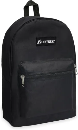 Everest Luggage Basic Backpack, Black, Medium
