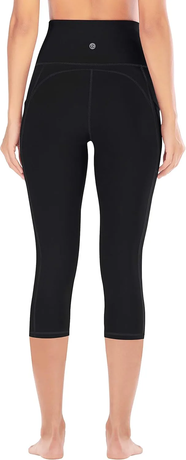 Ewedoos Womens Yoga Pants with Pockets Capri Leggings for Women Tummy Control Workout Leggings Compression Capris Pants
