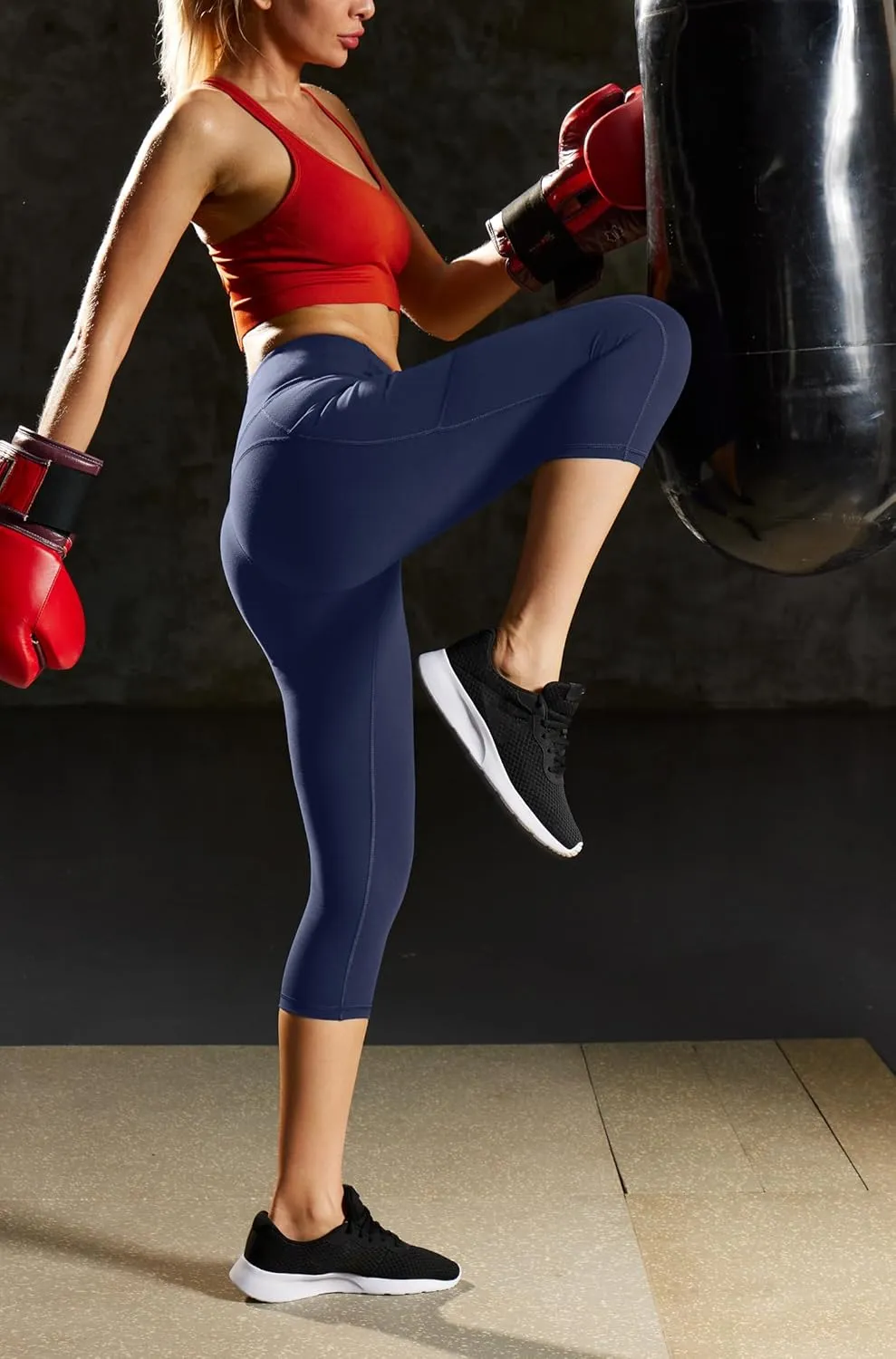 Ewedoos Womens Yoga Pants with Pockets Capri Leggings for Women Tummy Control Workout Leggings Compression Capris Pants