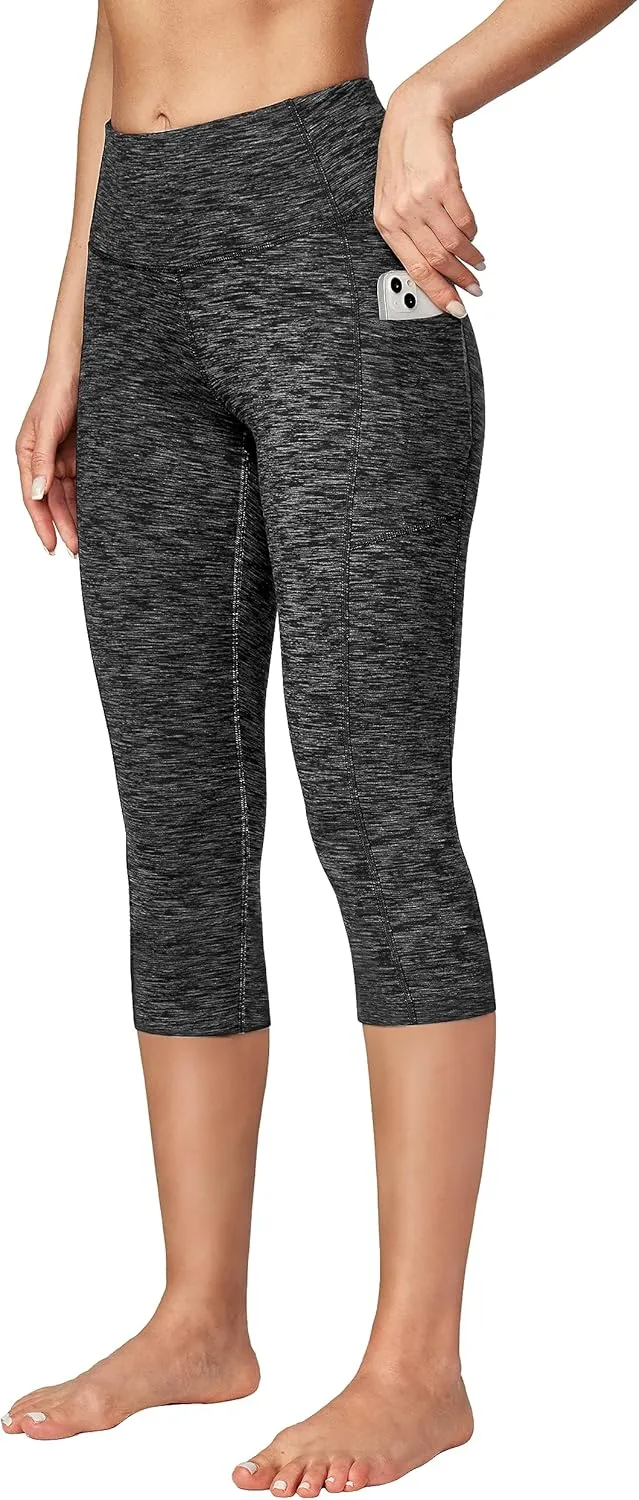 Ewedoos Womens Yoga Pants with Pockets Capri Leggings for Women Tummy Control Workout Leggings Compression Capris Pants