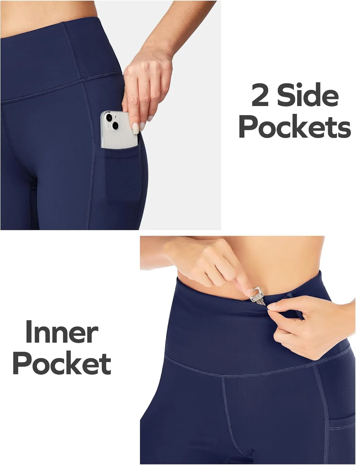 Ewedoos Womens Yoga Pants with Pockets Capri Leggings for Women Tummy Control Workout Leggings Compression Capris Pants