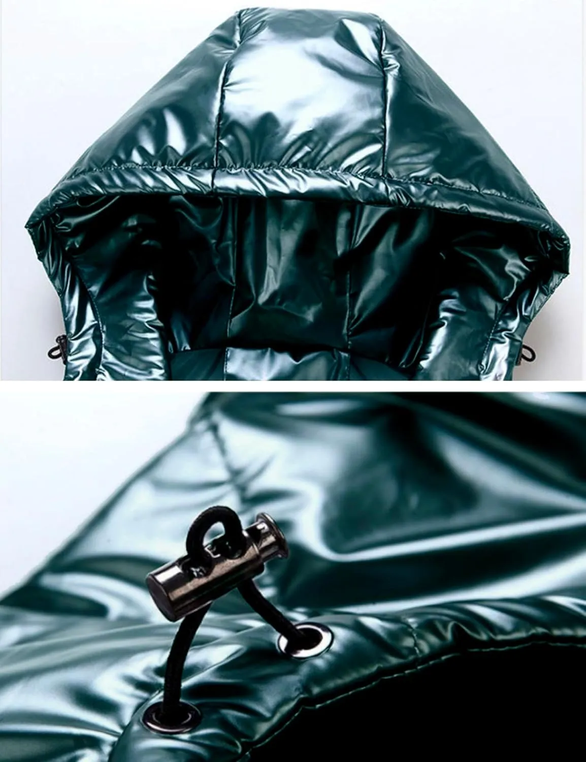 FindThy Women’s Shiny Puffer Down Vest Quilted Zip Up Hat Collar Pocketed Sleeveless Jacket