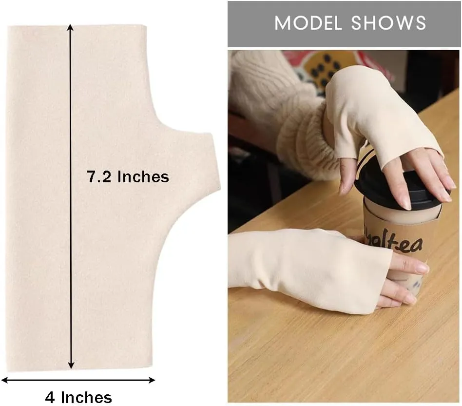 Fine Velvet Half Finger Gloves,Touchscreen Driving Typing Phone Stretchy Cotton Knit Mittens for Women Man