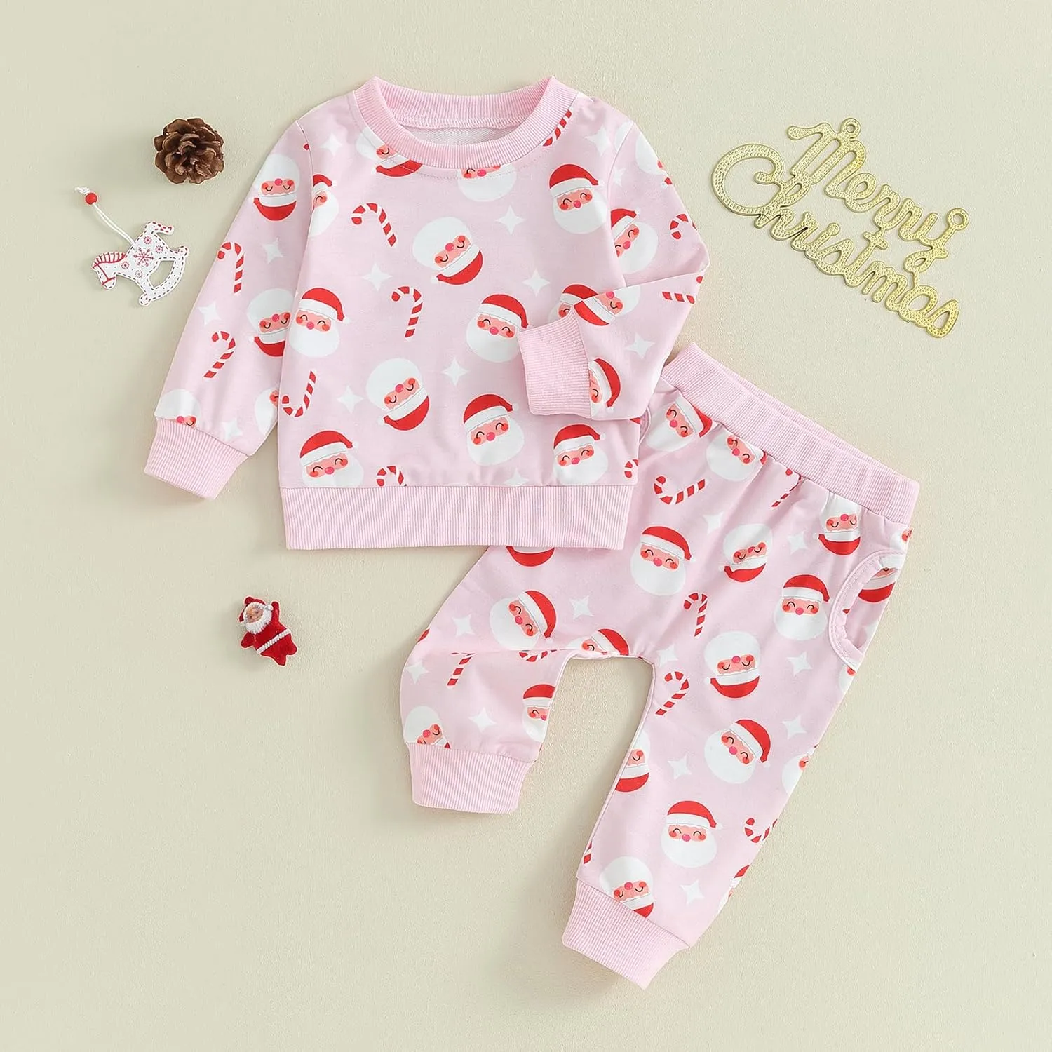 FIOMVA St Patricks Day Baby Boy Girl Outfit Infant Shamrock Print Sweatshirts Pants Set Toddler Cute Top Suit Clothes