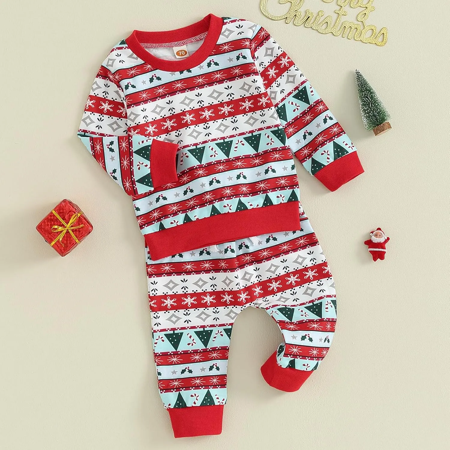 FIOMVA St Patricks Day Baby Boy Girl Outfit Infant Shamrock Print Sweatshirts Pants Set Toddler Cute Top Suit Clothes