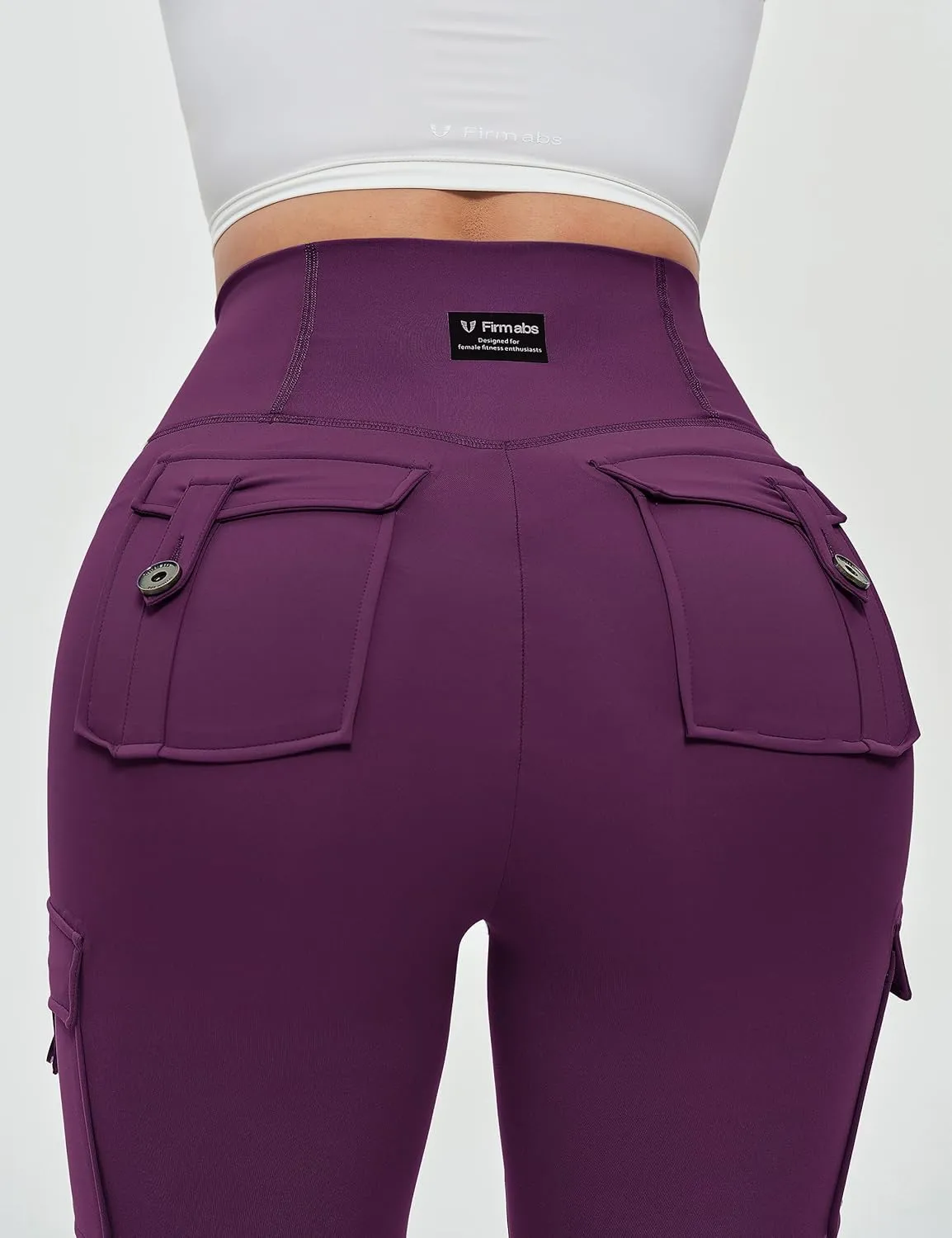 FIRM ABS Women's Active wear Leggings,Cargo Pockets Design, Squat-Proof and Non See-Through Pants for Workout, Yoga, Running