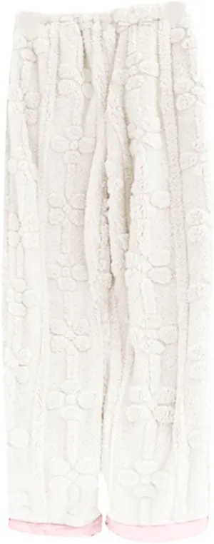 Flannel Pajama Pants Women Fuzzy Pajamas Lounge Homewear Loose Fit Elastic Waist Solid Fleece Pj Bottoms Sleepwear