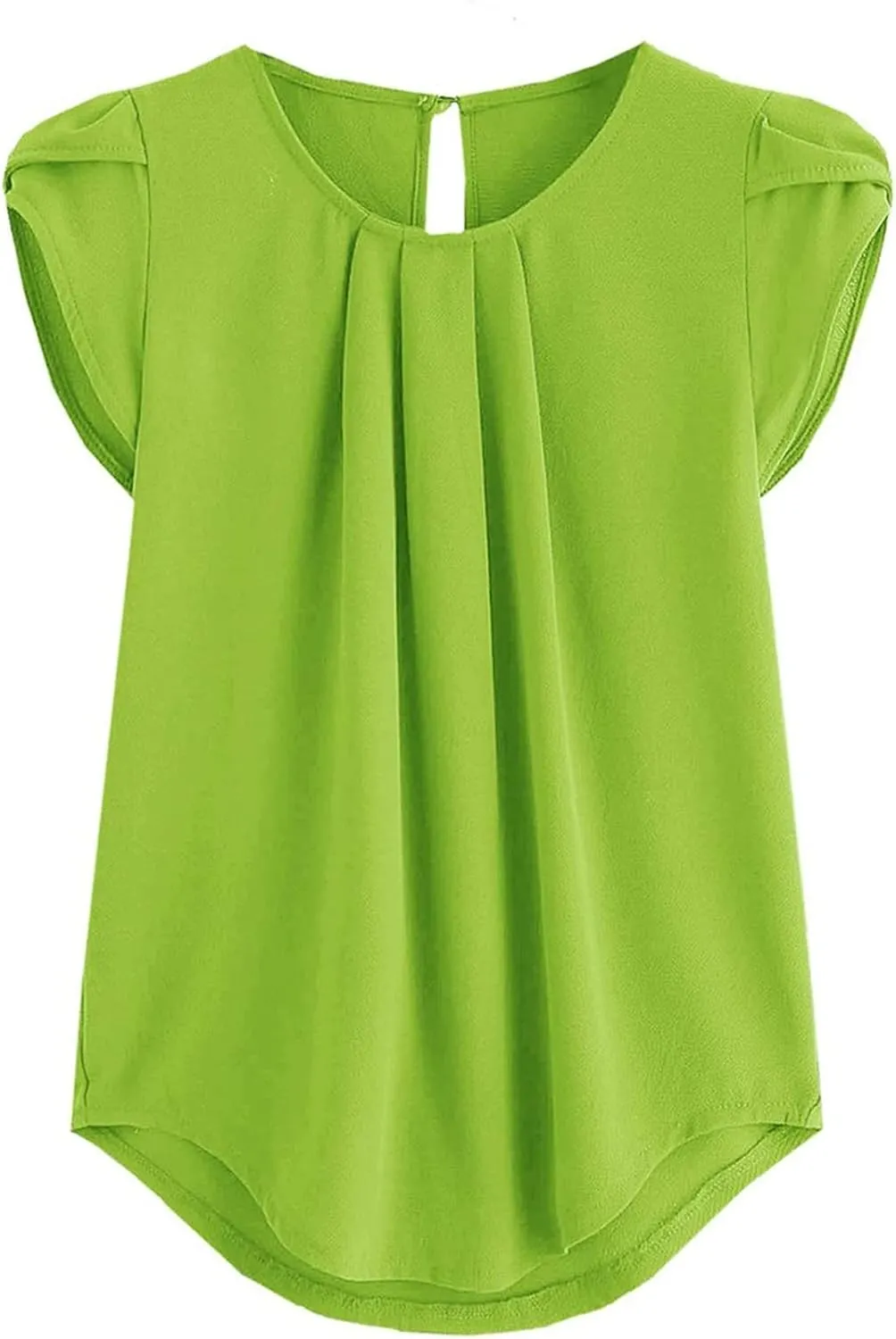 FlekmanArt Blouses for Women Fashion 2025 Summer Round Neck Petal Sleeve Breathable Tops Floral Printing Hide Belly T Shirts
