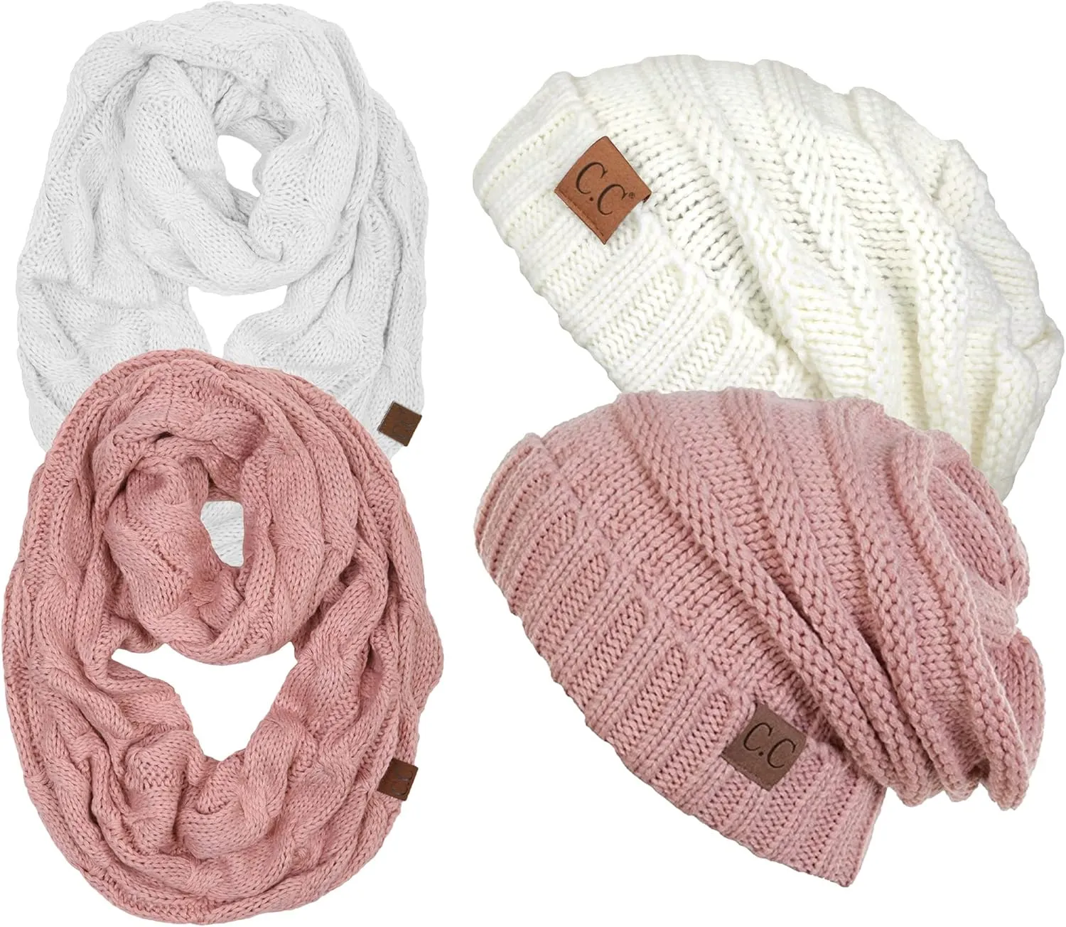 Funky Junque Premium Slouchy Beanie & Infinity Scarf Set - Mothers Day Gift - Warm Winter Bundle