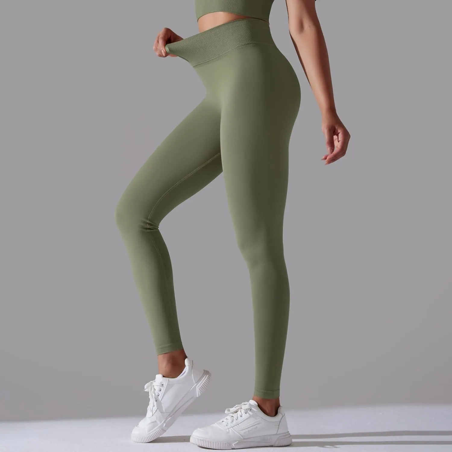 FZVYD High Waisted Leggings for Women Full Length Capri Soft Yoga Pants for Workout Athletic High Waist Tummy Control Tights