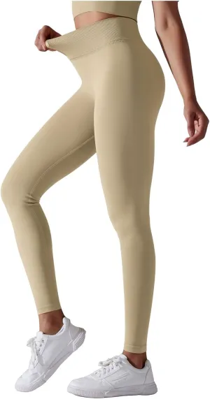 FZVYD High Waisted Leggings for Women Full Length Capri Soft Yoga Pants for Workout Athletic High Waist Tummy Control Tights