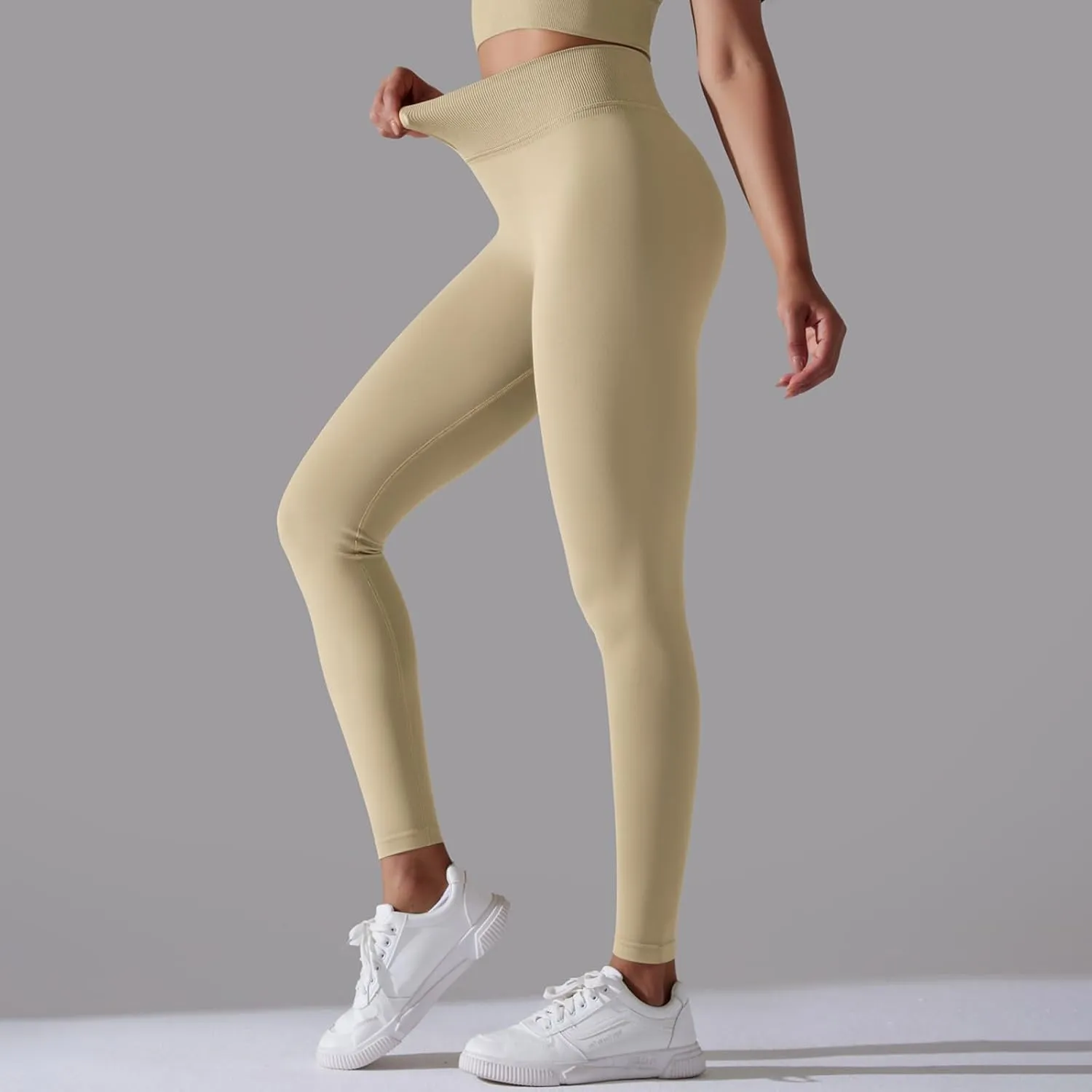 FZVYD High Waisted Leggings for Women Full Length Capri Soft Yoga Pants for Workout Athletic High Waist Tummy Control Tights