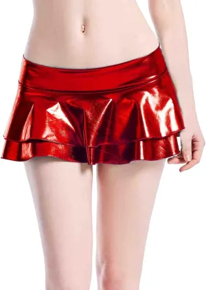 Generic for Women Mini Short Sexy Ruched Dance Cosplay Tiered Low Rise Plain Skort Women 2024 Y2K