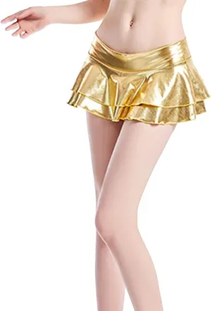 Generic for Women Mini Short Sexy Ruched Dance Cosplay Tiered Low Rise Plain Skort Women 2024 Y2K