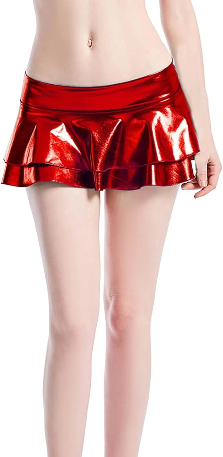 Generic for Women Mini Short Sexy Ruched Dance Cosplay Tiered Low Rise Plain Skort Women 2024 Y2K