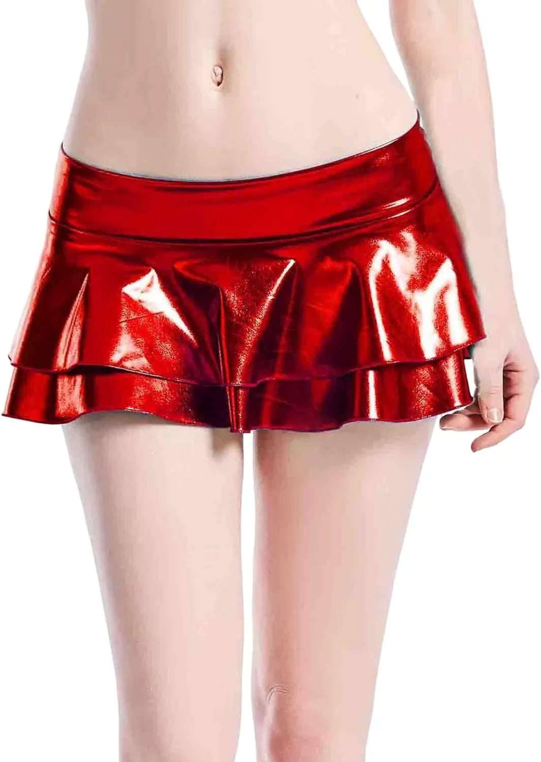 Generic for Women Mini Short Sexy Ruched Dance Cosplay Tiered Low Rise Plain Skort Women 2024 Y2K