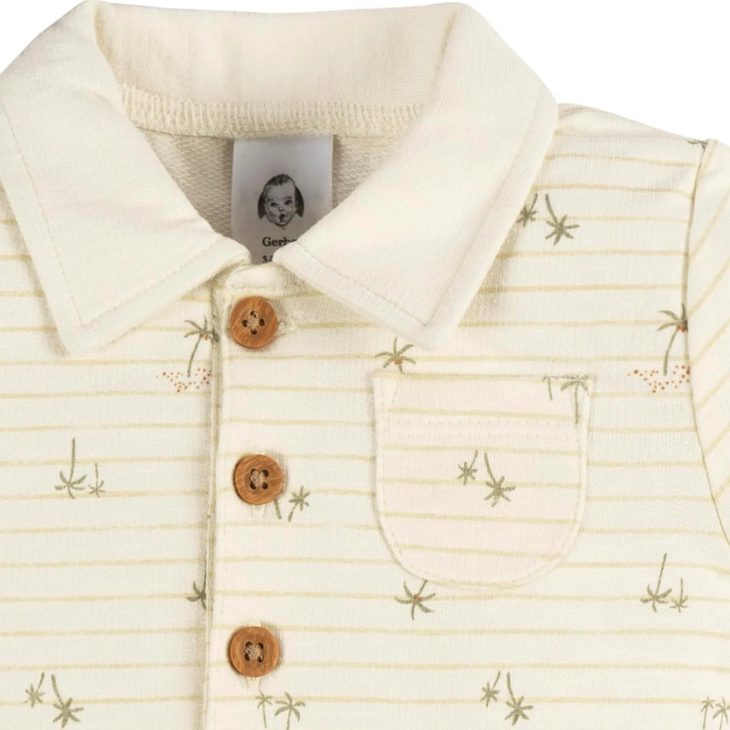 Gerber Baby Boys' Cotton Polo Romper
