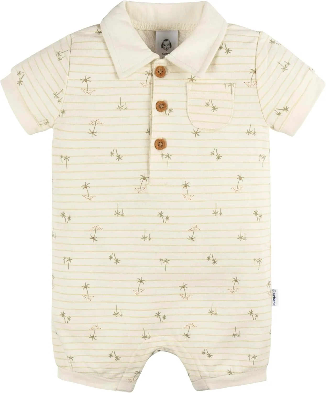 Gerber Baby Boys' Cotton Polo Romper