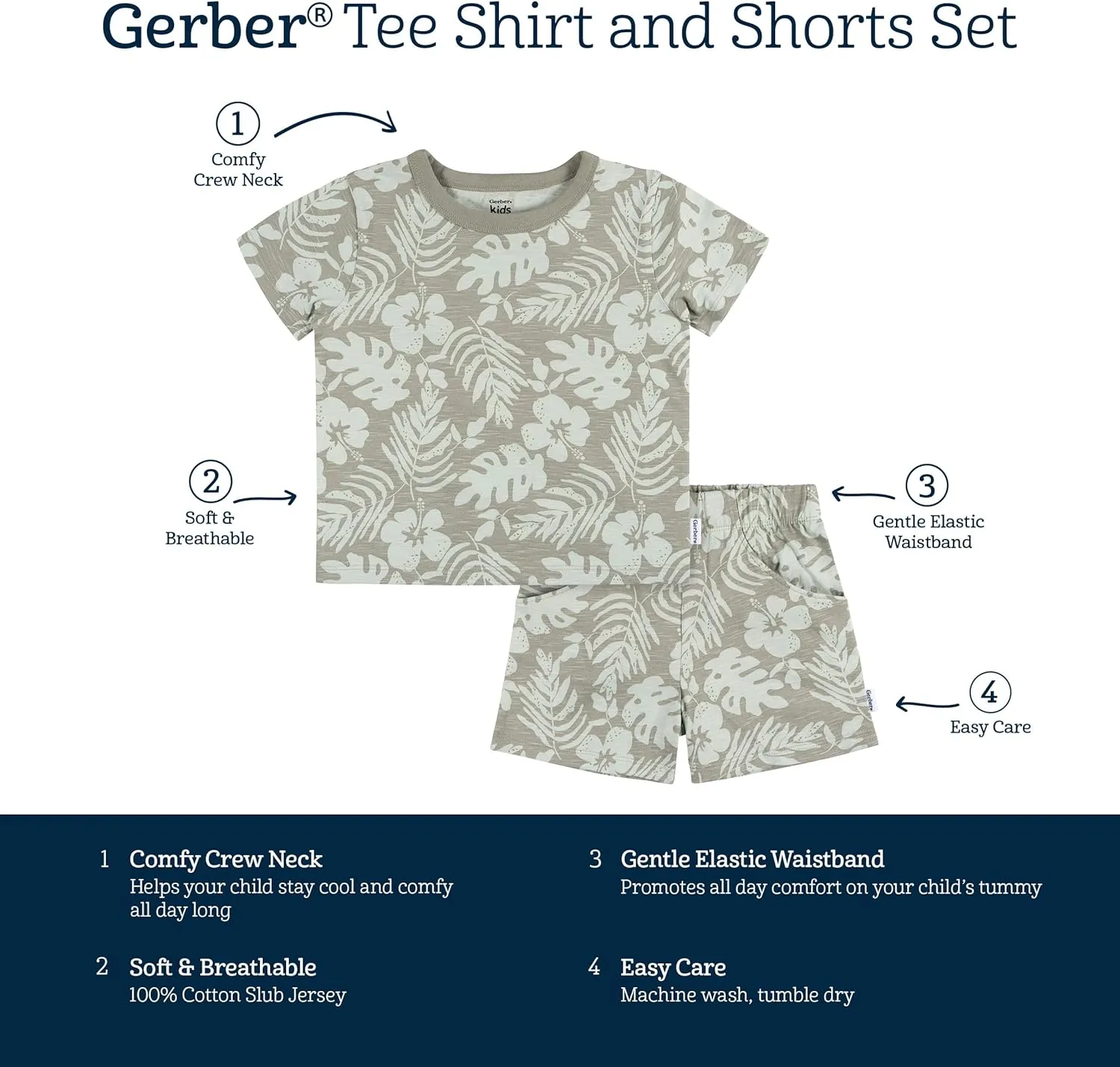 Gerber baby-boys T-shirt and Shorts Set