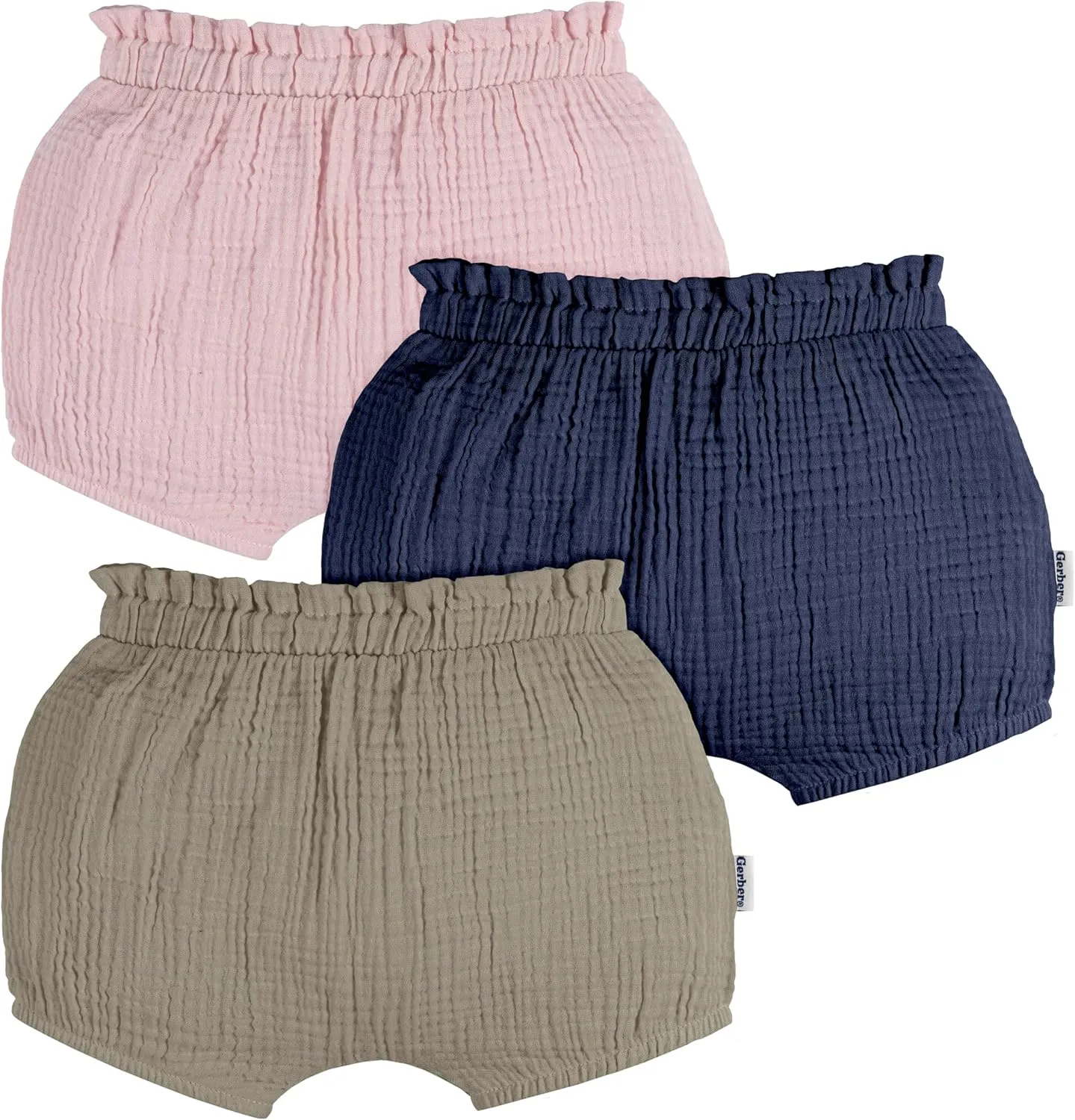 Gerber Baby Girls' 3-Pack Bubble Shorts