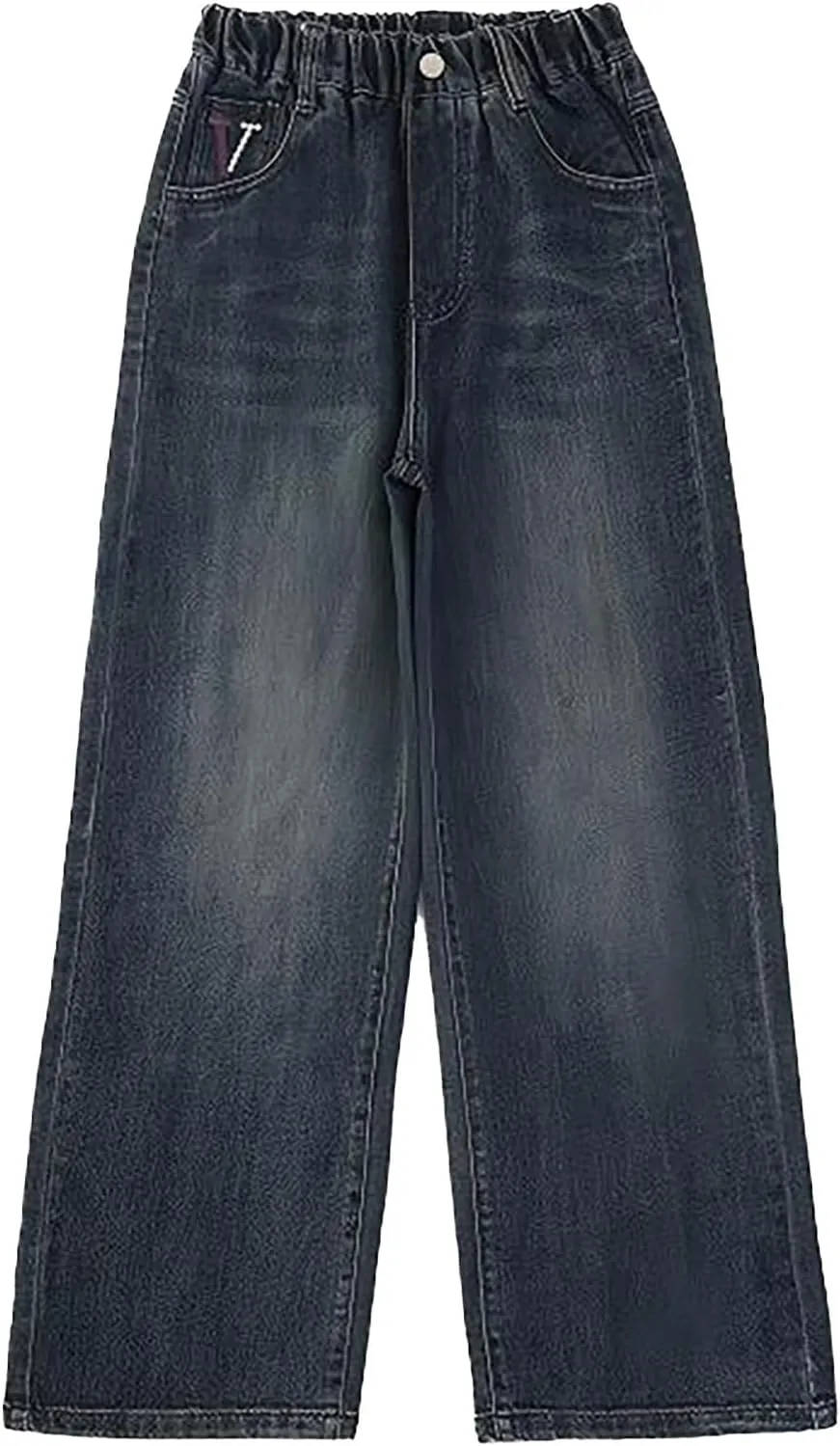 Girls Baggy Jeans Streetwear Denim Cargo Pants High Waist Casual Wide Leg Pants with Multi Pockets 4-16 Years