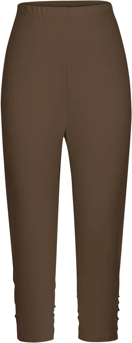 Girls Capri Leggings High Waist Yoga Pants Stretch Slimming Legging Comfy Cropped Pants Kids Summer Workout Tights