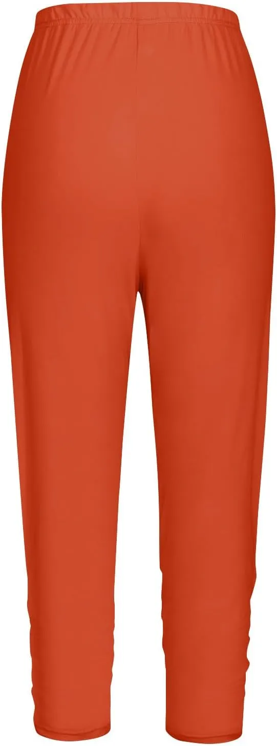 Girls Capri Leggings High Waist Yoga Pants Stretch Slimming Legging Comfy Cropped Pants Kids Summer Workout Tights