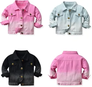 Girls Denim Jackets, Basic Jean Jacket for Girls Fall Outwear Button Down Trucker Jacket for Girls