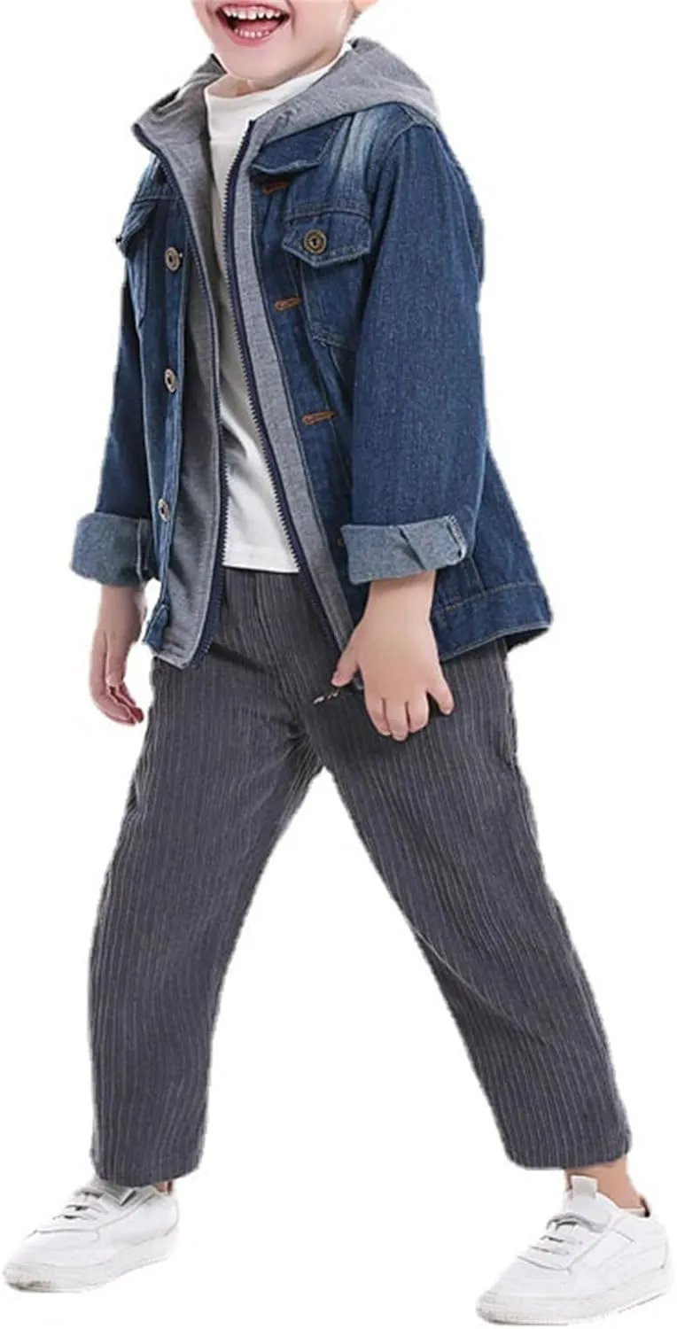 Girls Denim Jackets, Basic Oversized Jean Jacket for Girls Fall Outwear Button Down Trucker Jacket