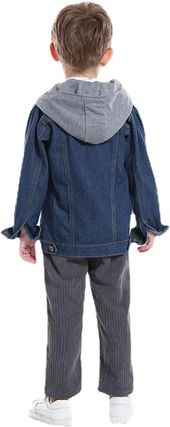 Girls Denim Jackets, Basic Oversized Jean Jacket for Girls Fall Outwear Button Down Trucker Jacket