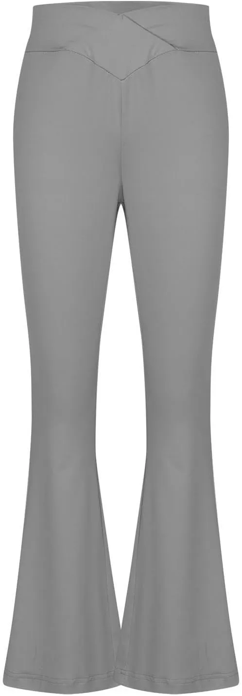 Girls Flare Leggings Cross High Waisted Yoga Pants Bootcut Leggings Kids Stretch Dance Bell Bottoms with Pockets Soft