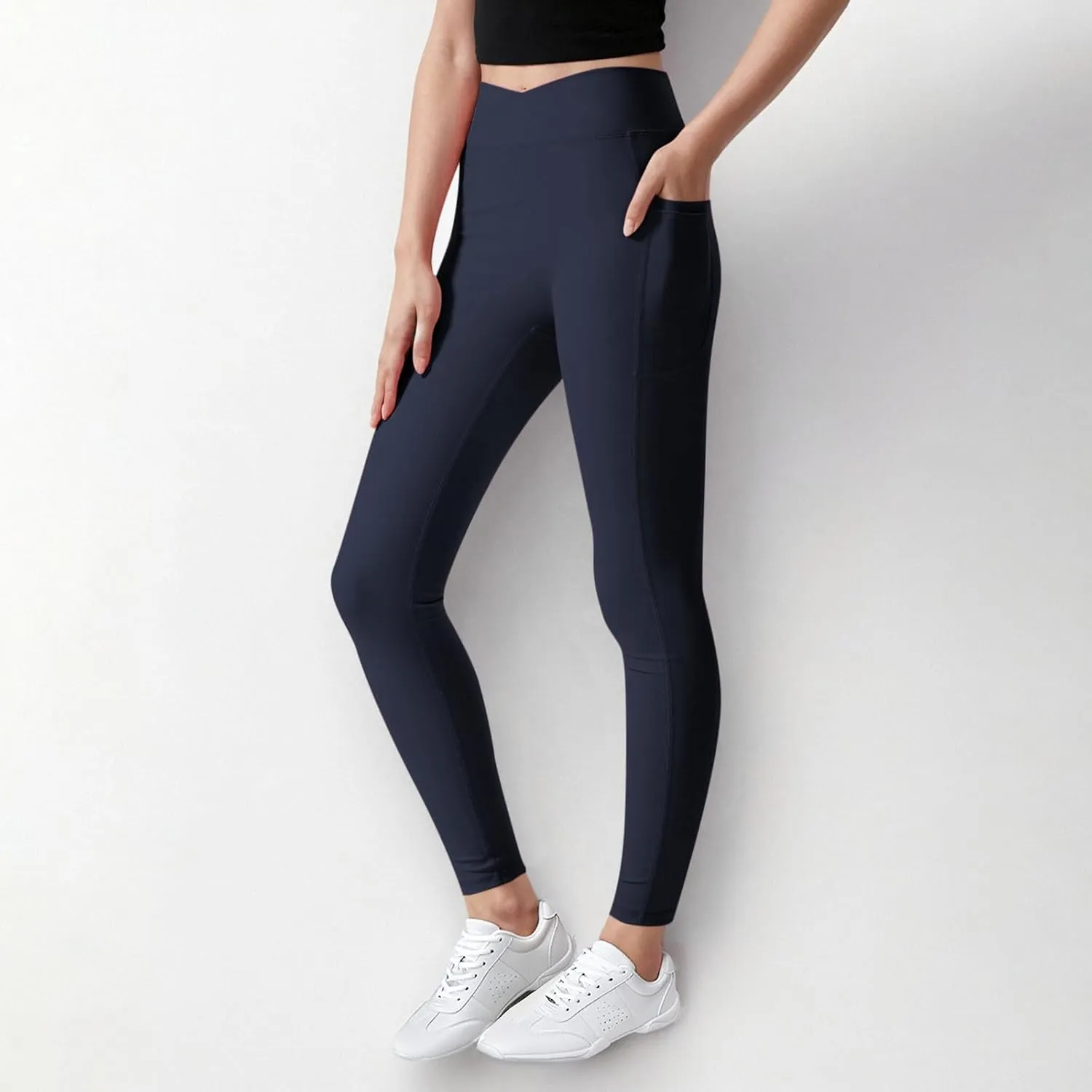 Girls Leggings Casual Seamless High Waisted Stretch Tights Dance Yoga Pants Kids Leggings with Pockets 5-12 Years