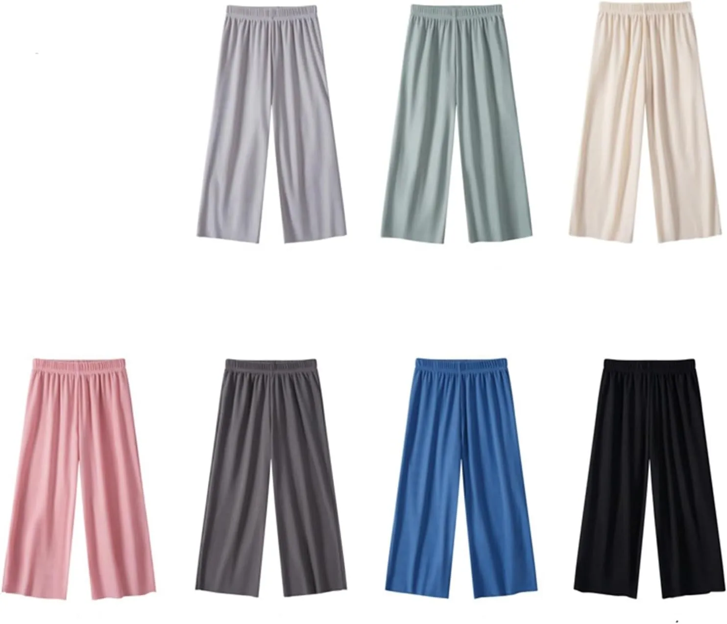 Girls Linen Wide Leg Pants Cute Loose Palazzo Harem Trouser with Pockets (5#12 Years) Green Cargo Pants