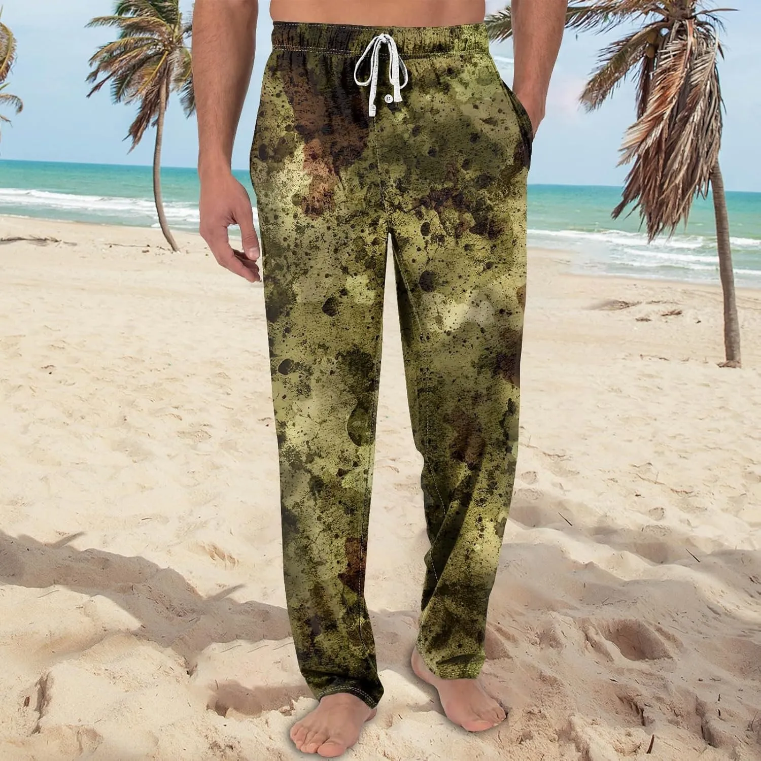 GOFULY Men'S Pajama Pants Baggy Plaid Sleep Lounge Pants Elastic Waist Drawstring Knit Pants Casual Sleepwear Pants Pockets