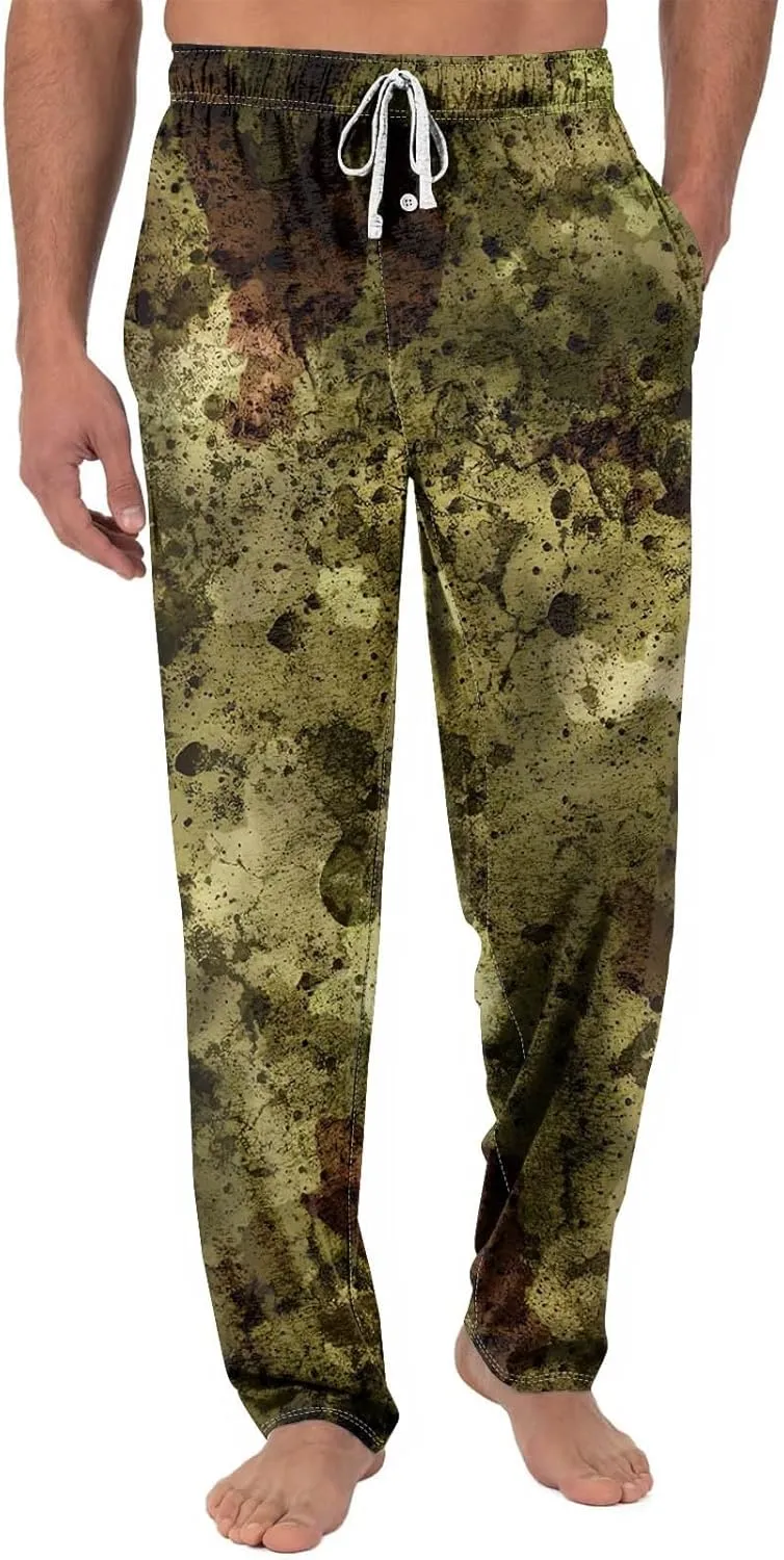 GOFULY Men'S Pajama Pants Baggy Plaid Sleep Lounge Pants Elastic Waist Drawstring Knit Pants Casual Sleepwear Pants Pockets