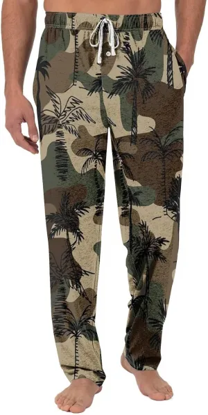 GOFULY Mens Pajama Pants Lightweight Plaid Sleep Lounge Pants Bottoms Elastic Waist Knit Pants Sleepwear Pants With Pocket