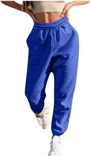 Gumipy Sweat Pants for Womens High Waisted Y2k Trendy Joggers Pants Fleece Lined Lounge Trousers with Pockets Activewear