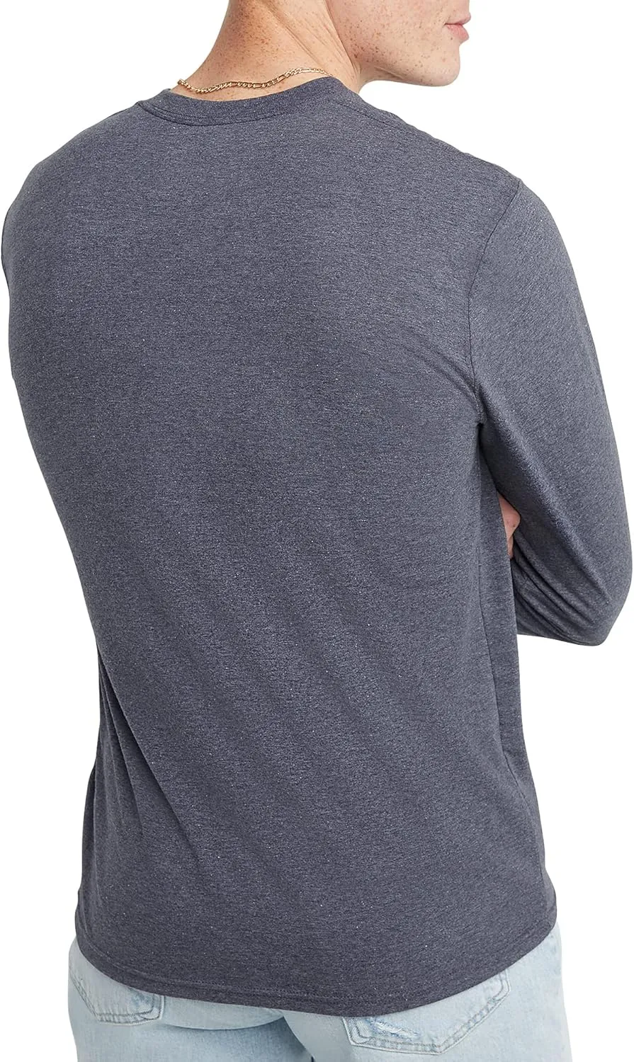 Hanes Originals Men's Tri-Blend Long Sleeve Henley T-Shirt, Lightweight Long Sleeve Tee