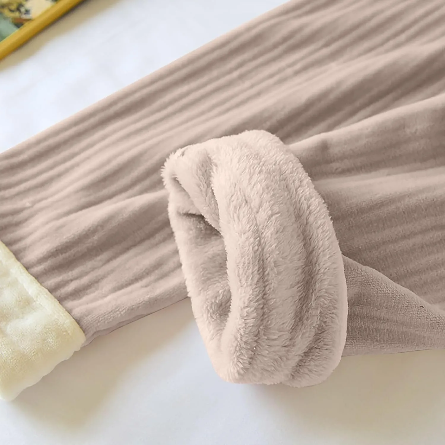 HGps8w Women's Belly Support Coral Fleece Pajama Pants Winter Warm Fuzzy Comfy Lounge Pants Soft Pjs Bottoms Sleepwear