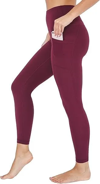 High Waist Yoga Gym Leggings with Pockets | Mild Tummy Compression | Workout Running Pants for Women Regular & Plus Sizes