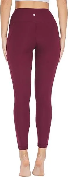High Waist Yoga Gym Leggings with Pockets | Mild Tummy Compression | Workout Running Pants for Women Regular & Plus Sizes