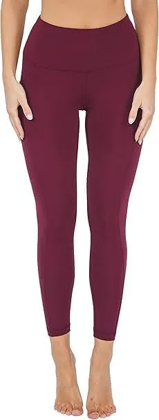 High Waist Yoga Gym Leggings with Pockets | Mild Tummy Compression | Workout Running Pants for Women Regular & Plus Sizes