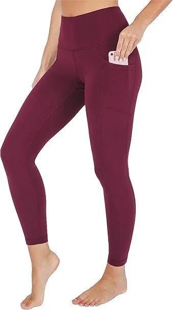 High Waist Yoga Gym Leggings with Pockets | Mild Tummy Compression | Workout Running Pants for Women Regular & Plus Sizes