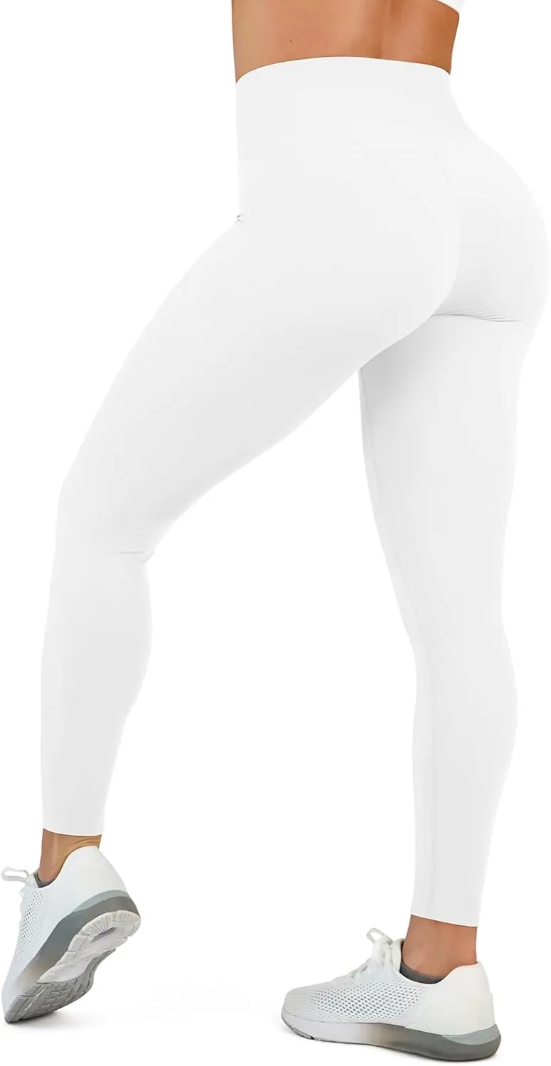 High Waisted Leggings for Women - No Front Seam Tummy Control Yoga Pants for Workout Running No See Through