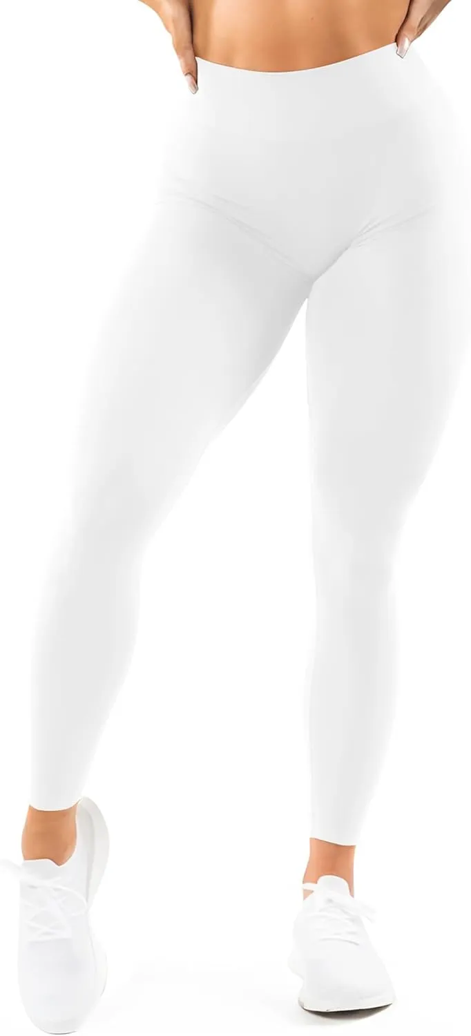 High Waisted Leggings for Women - No Front Seam Tummy Control Yoga Pants for Workout Running No See Through