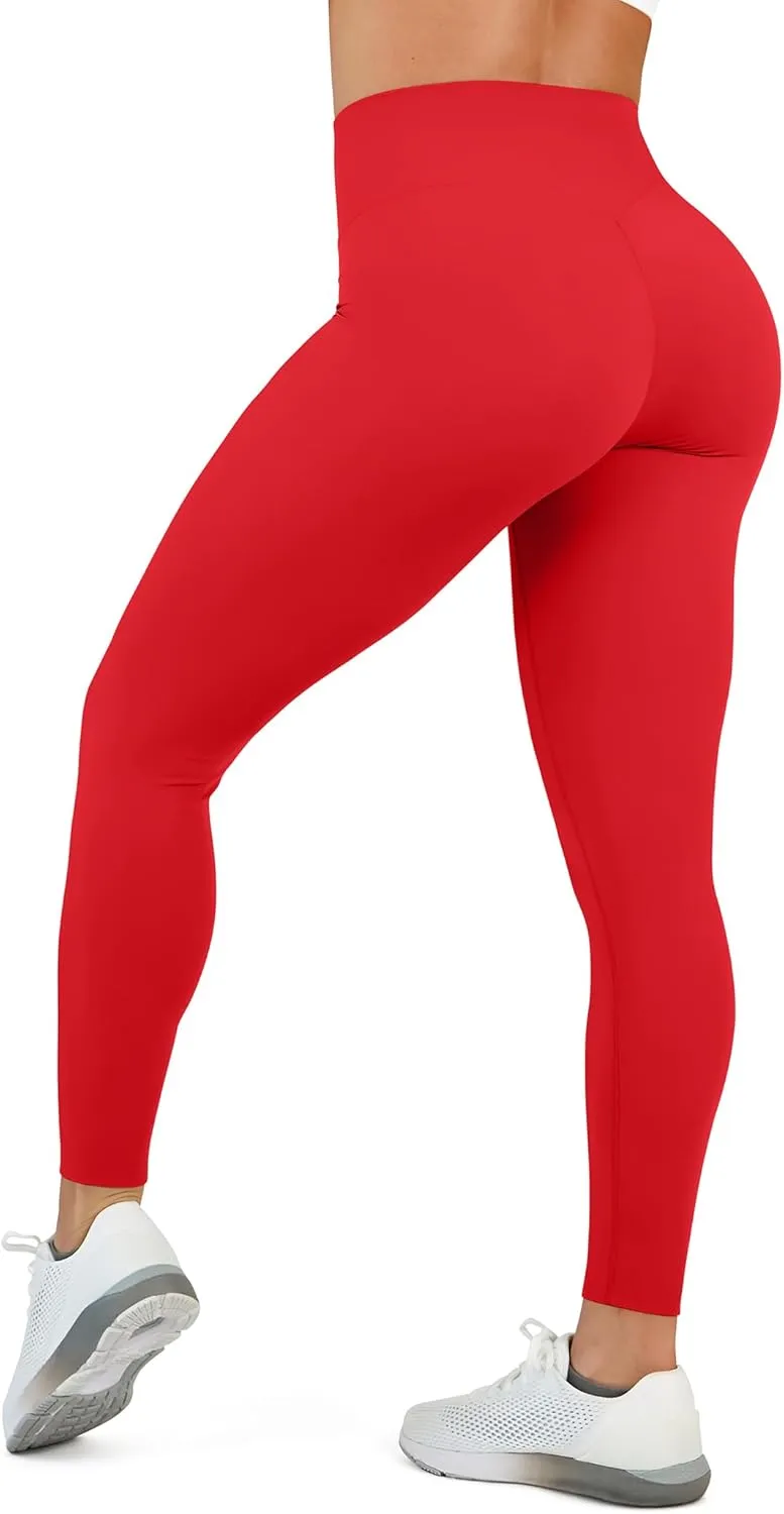 High Waisted Leggings for Women - No Front Seam Tummy Control Yoga Pants for Workout Running No See Through